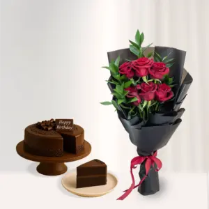 Midnight Rose Touch & Fudge Cake